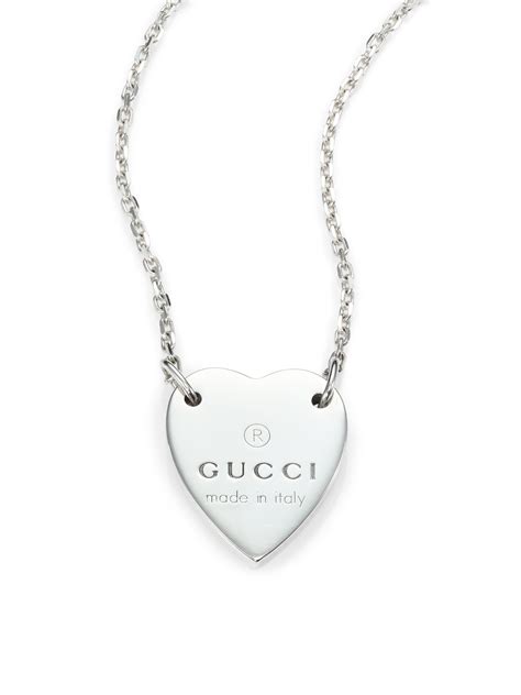 guccie heart necklace|gucci sterling silver heart necklace.